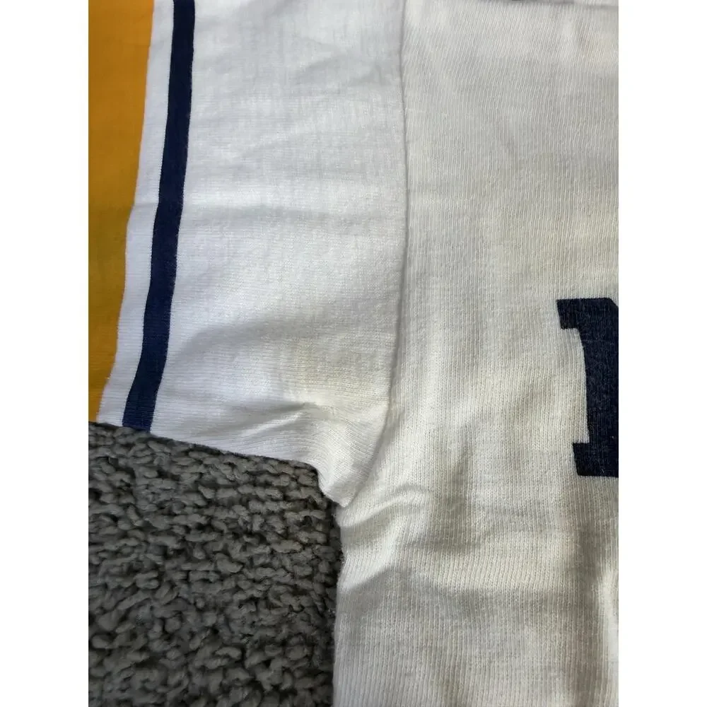 Vintage 70s Notre Dame Shirt Mens Small White Blue Bar Champion Fighting Irish - Picture 4 of 10